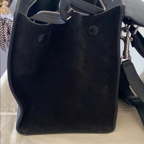 Celine Trapeze Handbag In Black Drummed Calfskin - Picture 6 of 16